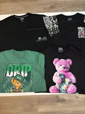 Lot of 4 Mens Big & Tall Graphic T-Shirts 3XL 4XL 5XL Fresh Laundry Hustle